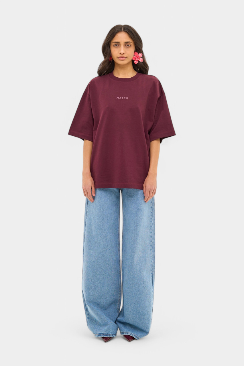 Бордова футболка sp25-tshirt-marsala MATCH DENIM