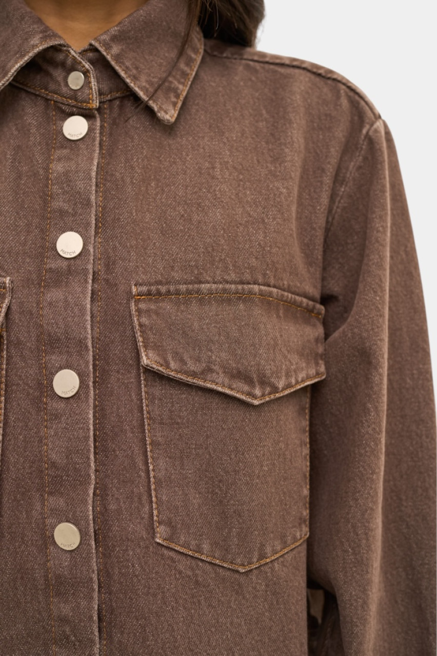 Коричневая джинсовая рубашка sp25-shirt-brown MATCH DENIM