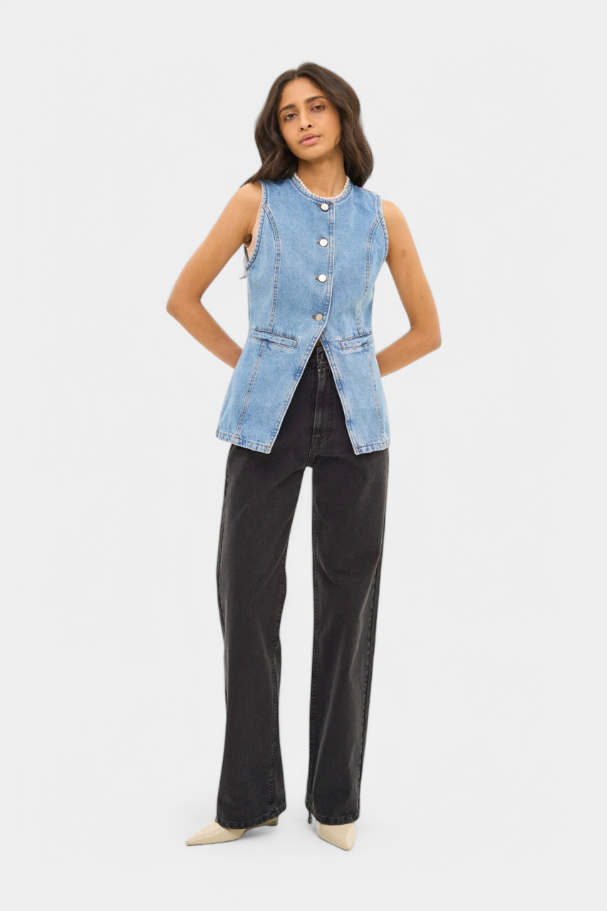 Блакитна джинсова жилетка sp25-vest-blue MATCH DENIM