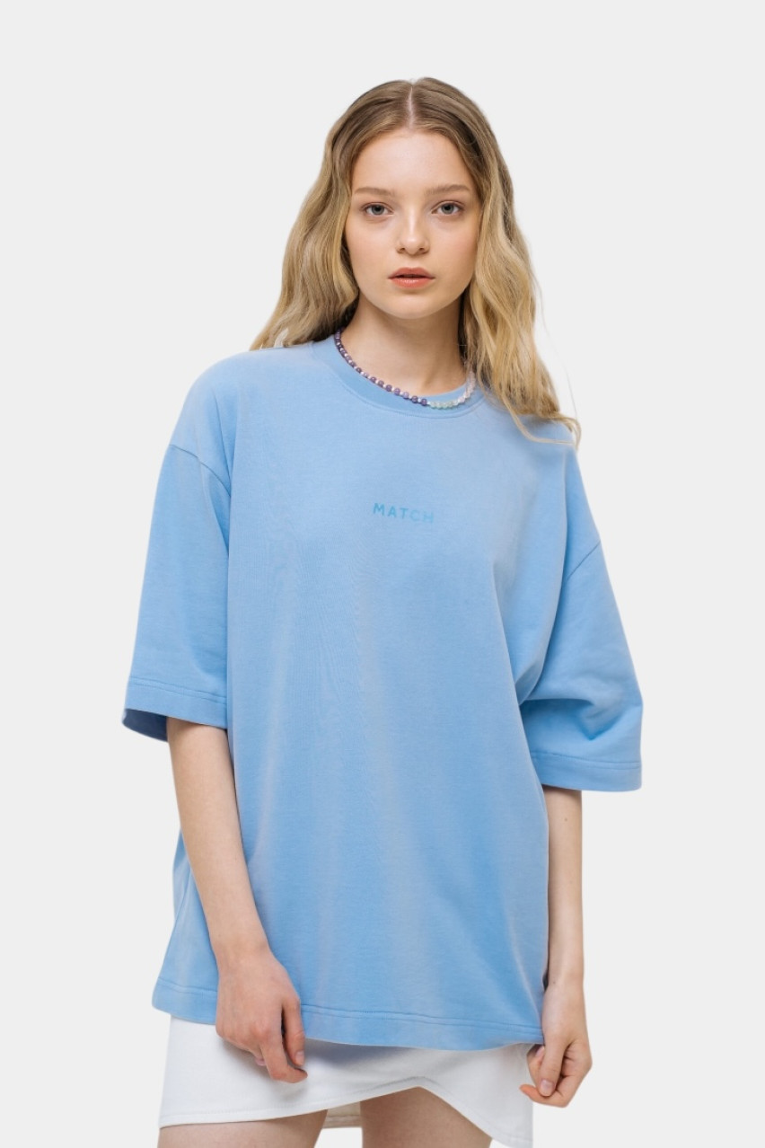 Блакитна оверсайз футболка sp25-tshirt-blue MATCH DENIM