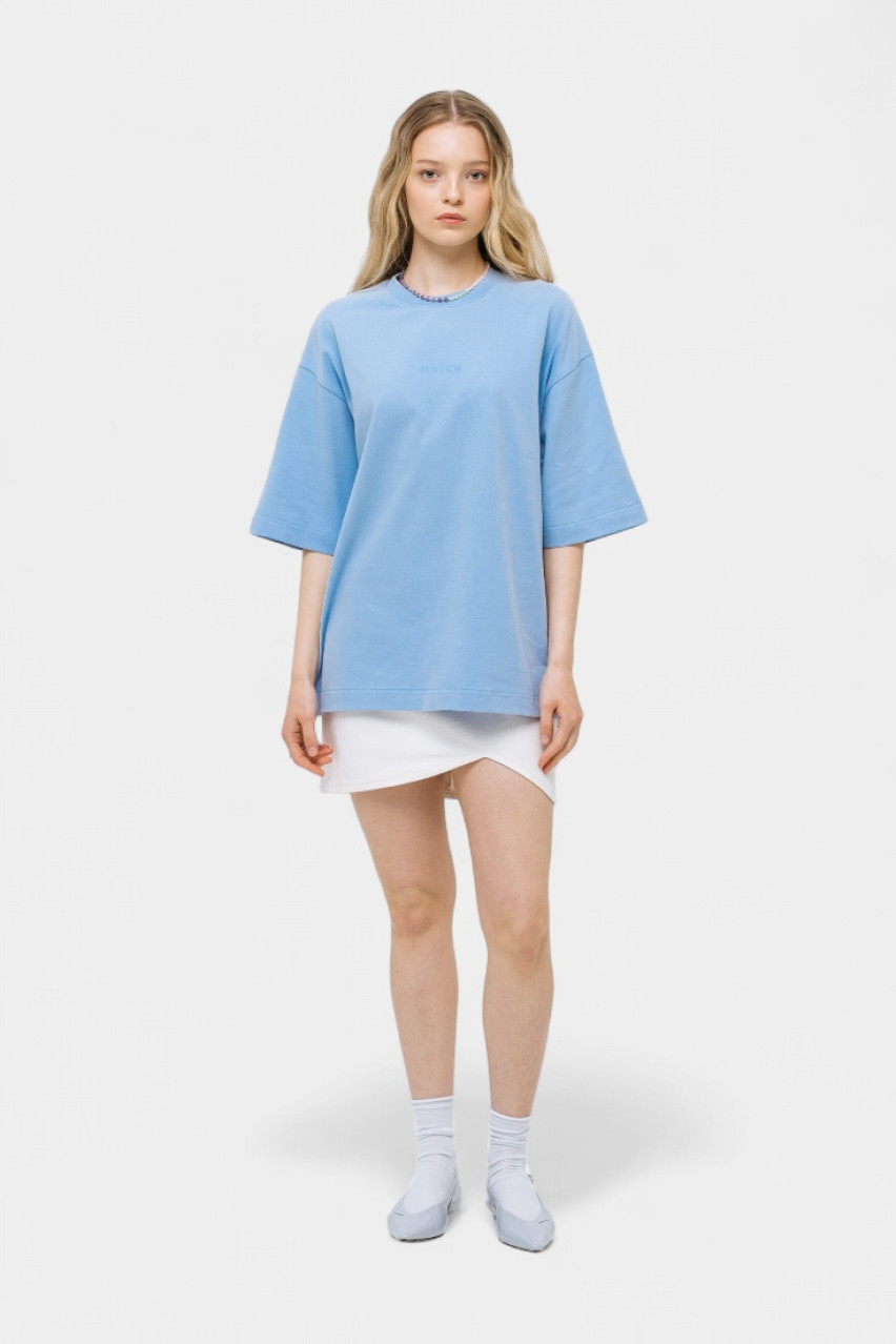Блакитна оверсайз футболка sp25-tshirt-blue MATCH DENIM