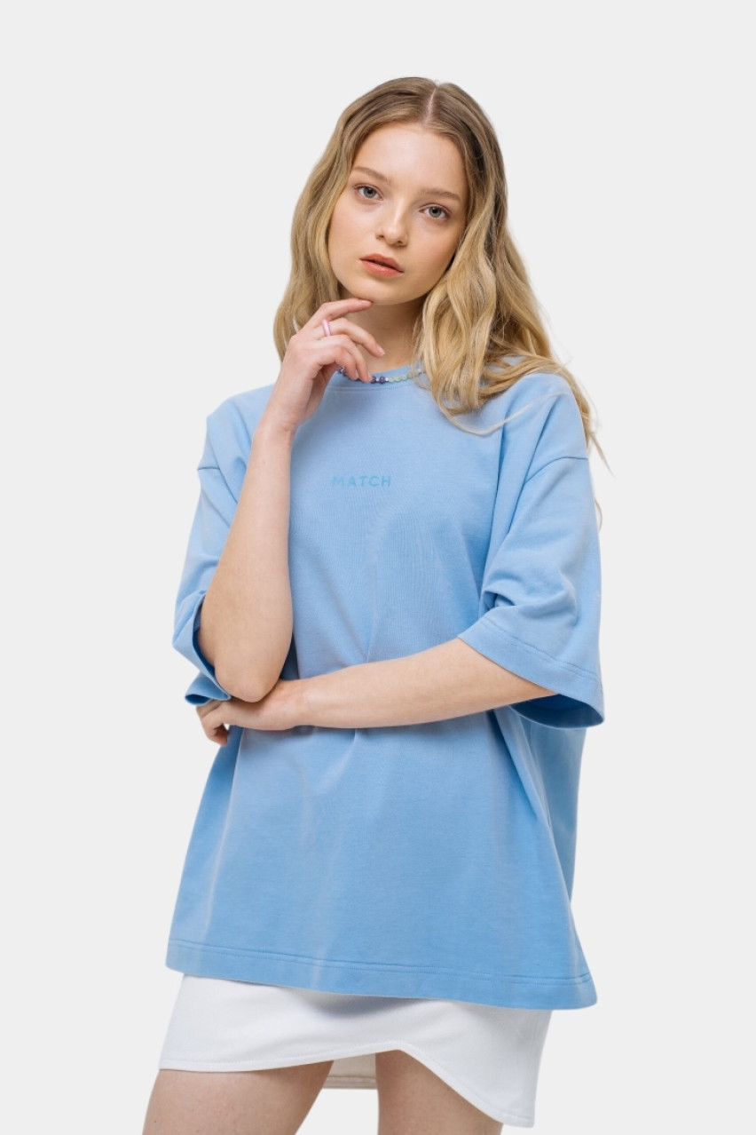 Блакитна оверсайз футболка sp25-tshirt-blue MATCH DENIM