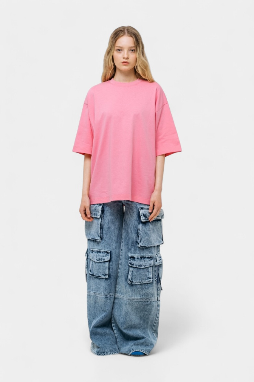 Рожева оверсайз футболка sp25-tshirt-pink MATCH DENIM