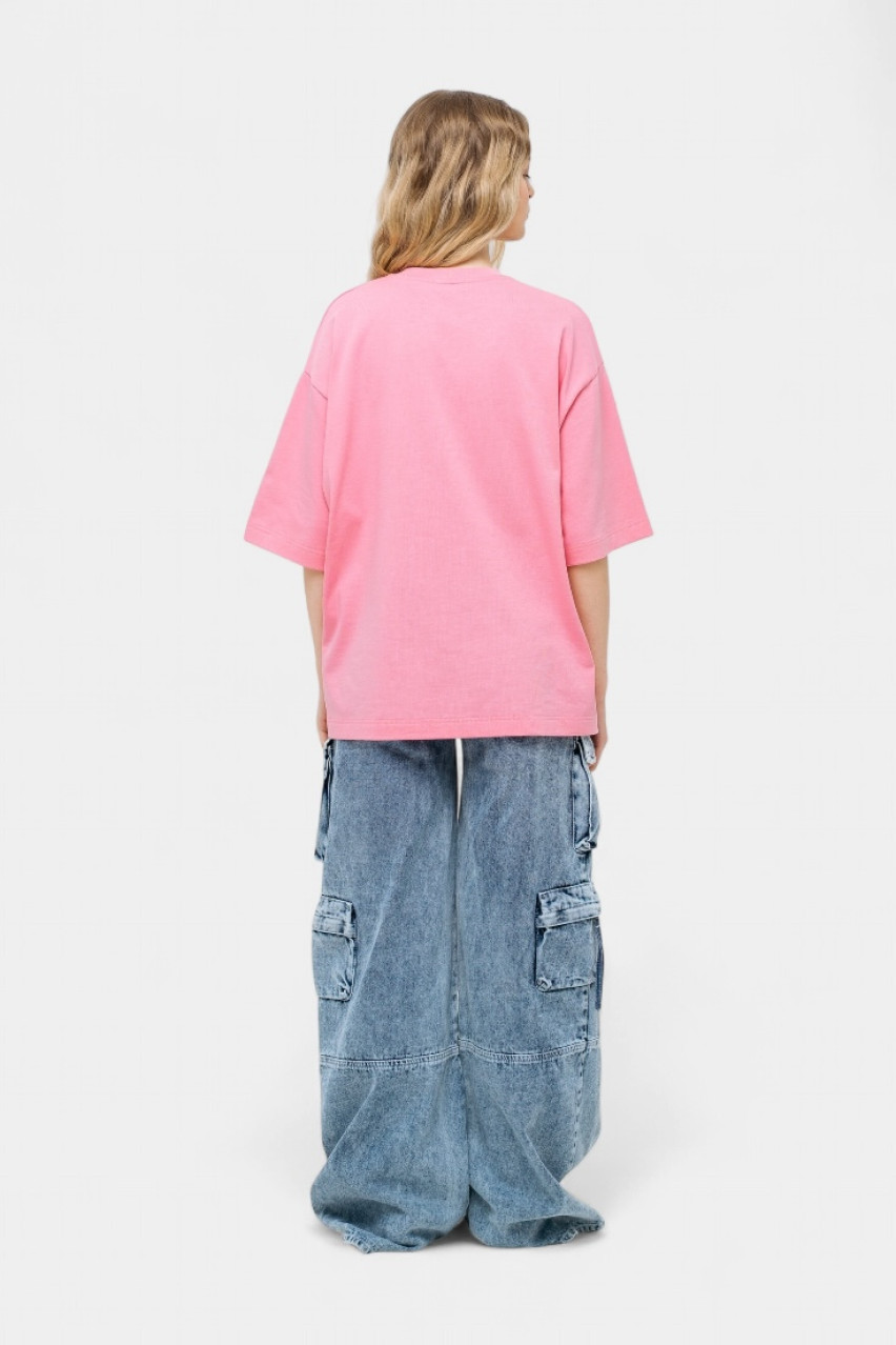 Рожева оверсайз футболка sp25-tshirt-pink MATCH DENIM