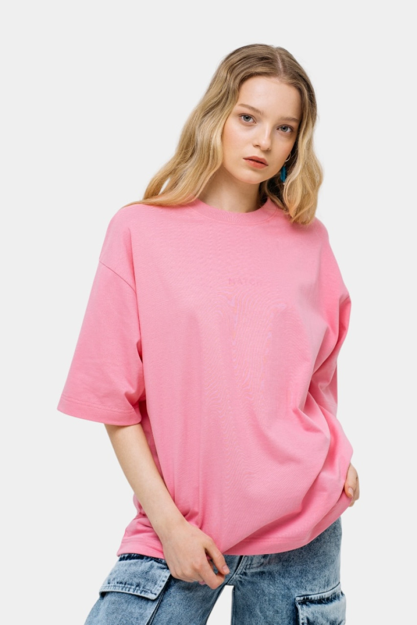 Рожева оверсайз футболка sp25-tshirt-pink MATCH DENIM