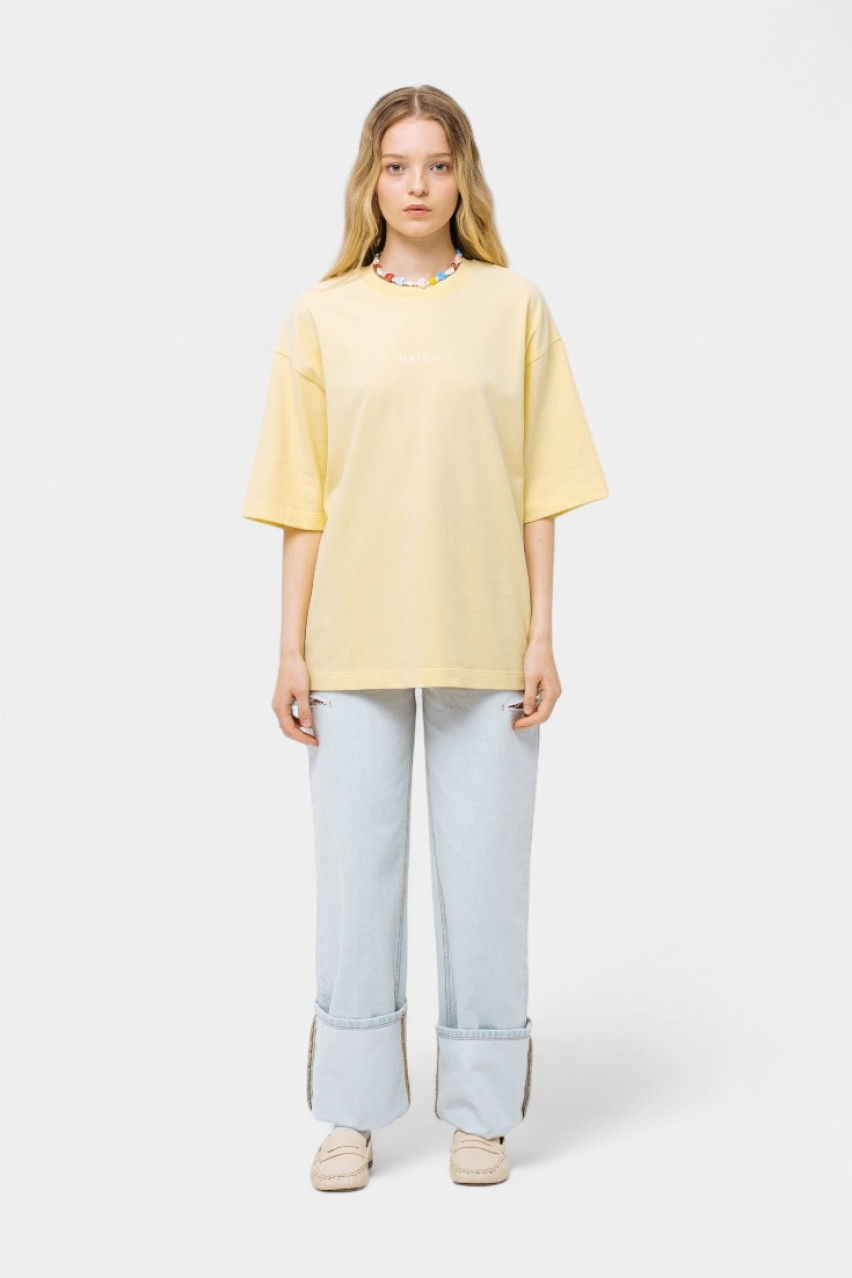 Желтая оверсайз футболка sp25-tshirt-yellow MATCH DENIM