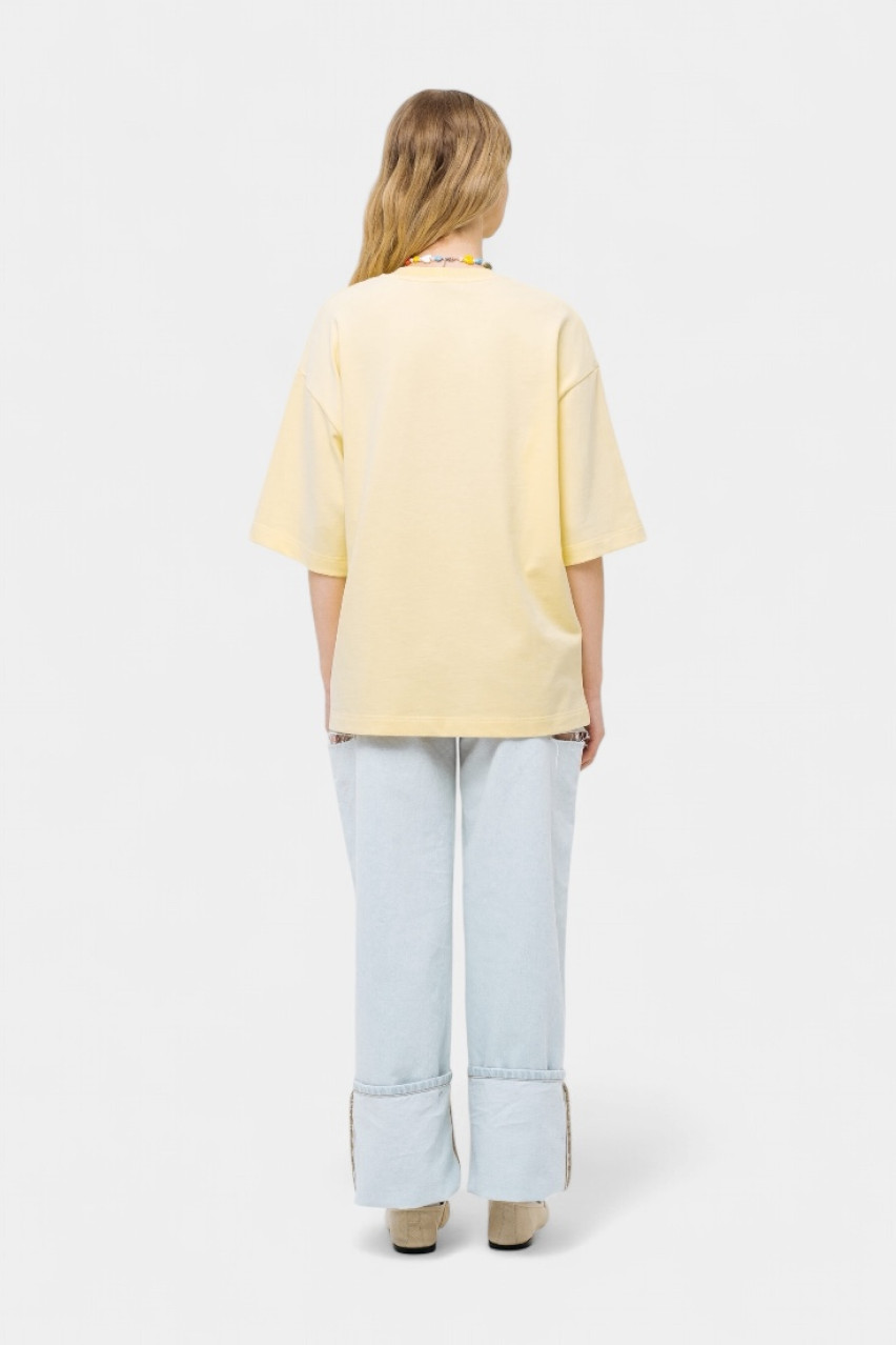 Желтая оверсайз футболка sp25-tshirt-yellow MATCH DENIM