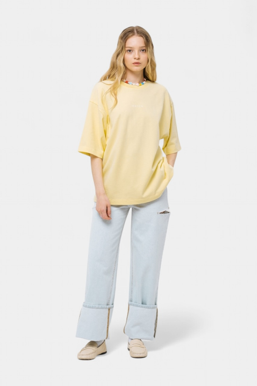 Желтая оверсайз футболка sp25-tshirt-yellow MATCH DENIM