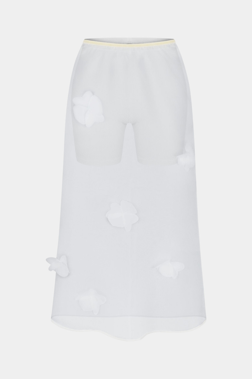 Белая полупрозрачная юбка Organza Breeze sp25-organza-br-skirt MATCH DENIM