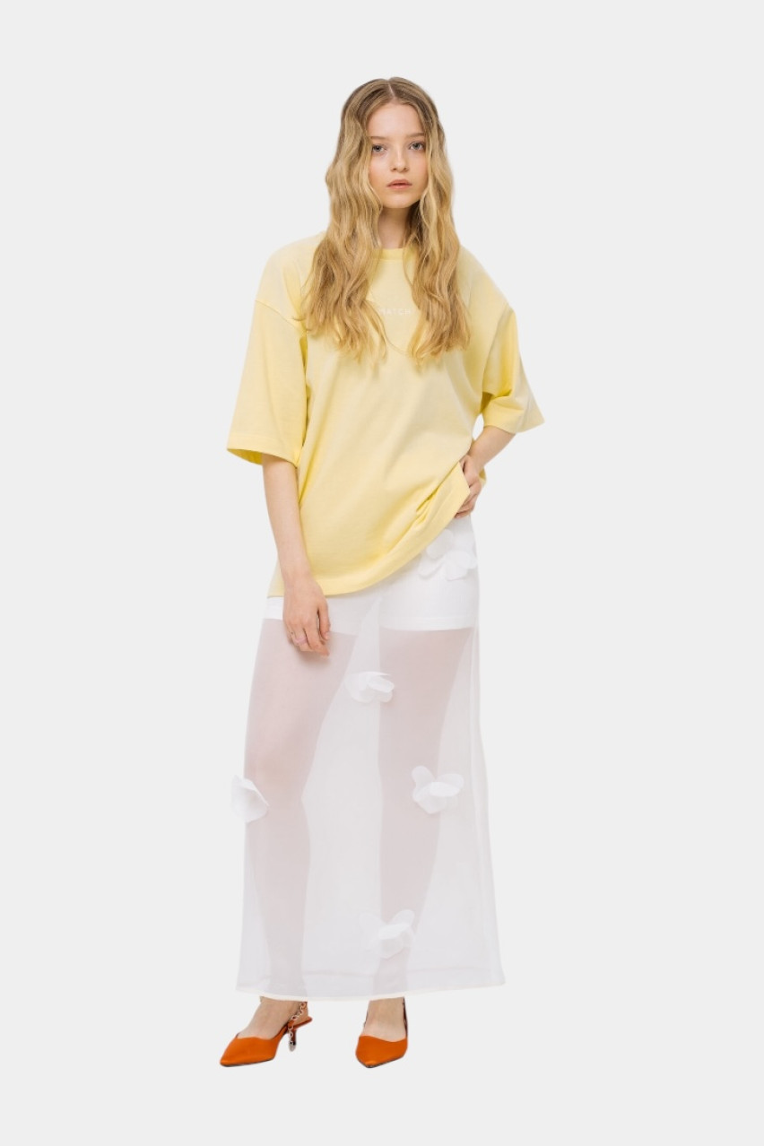 Белая полупрозрачная юбка Organza Breeze sp25-organza-br-skirt MATCH DENIM