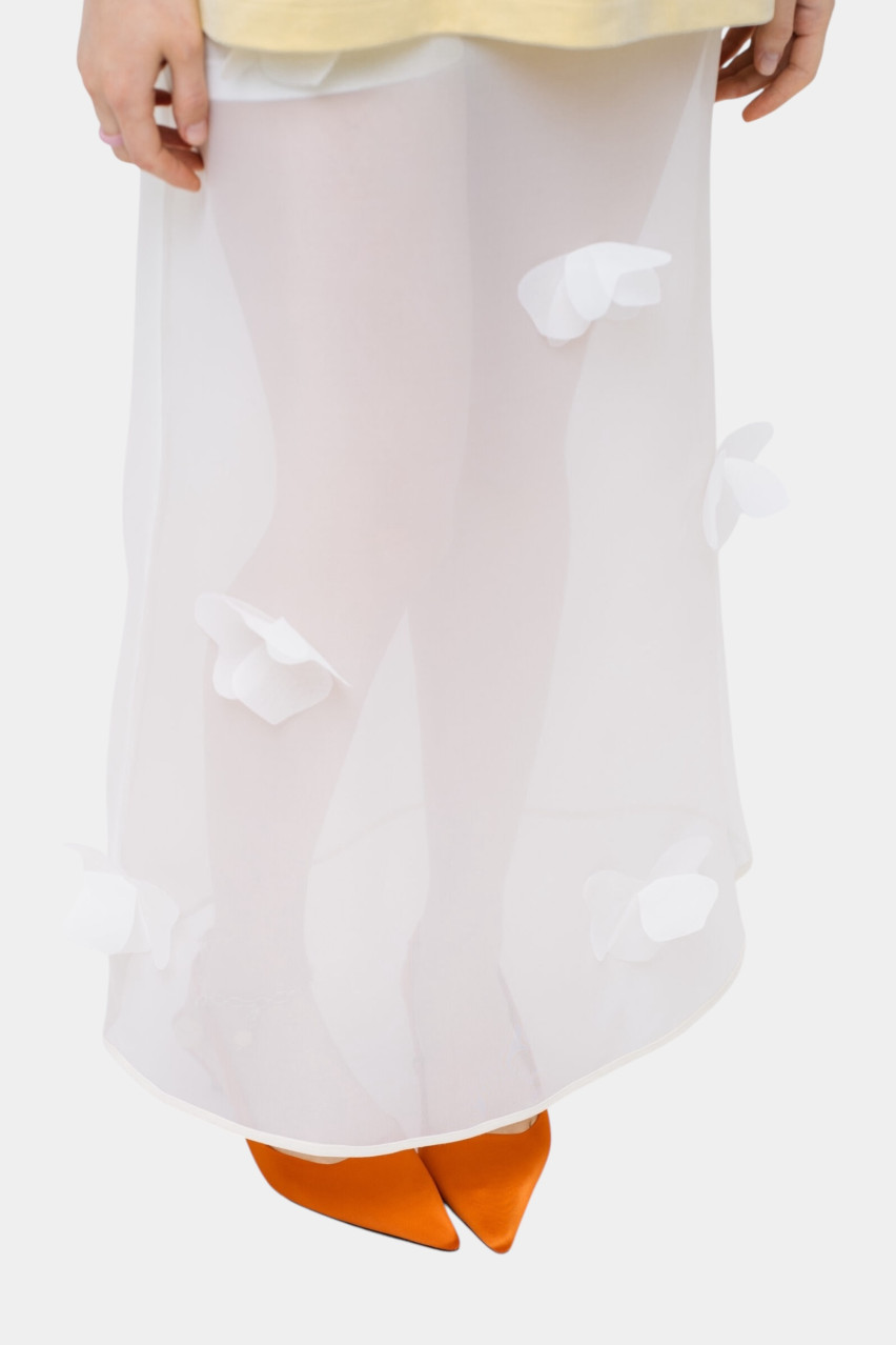 Белая полупрозрачная юбка Organza Breeze sp25-organza-br-skirt MATCH DENIM