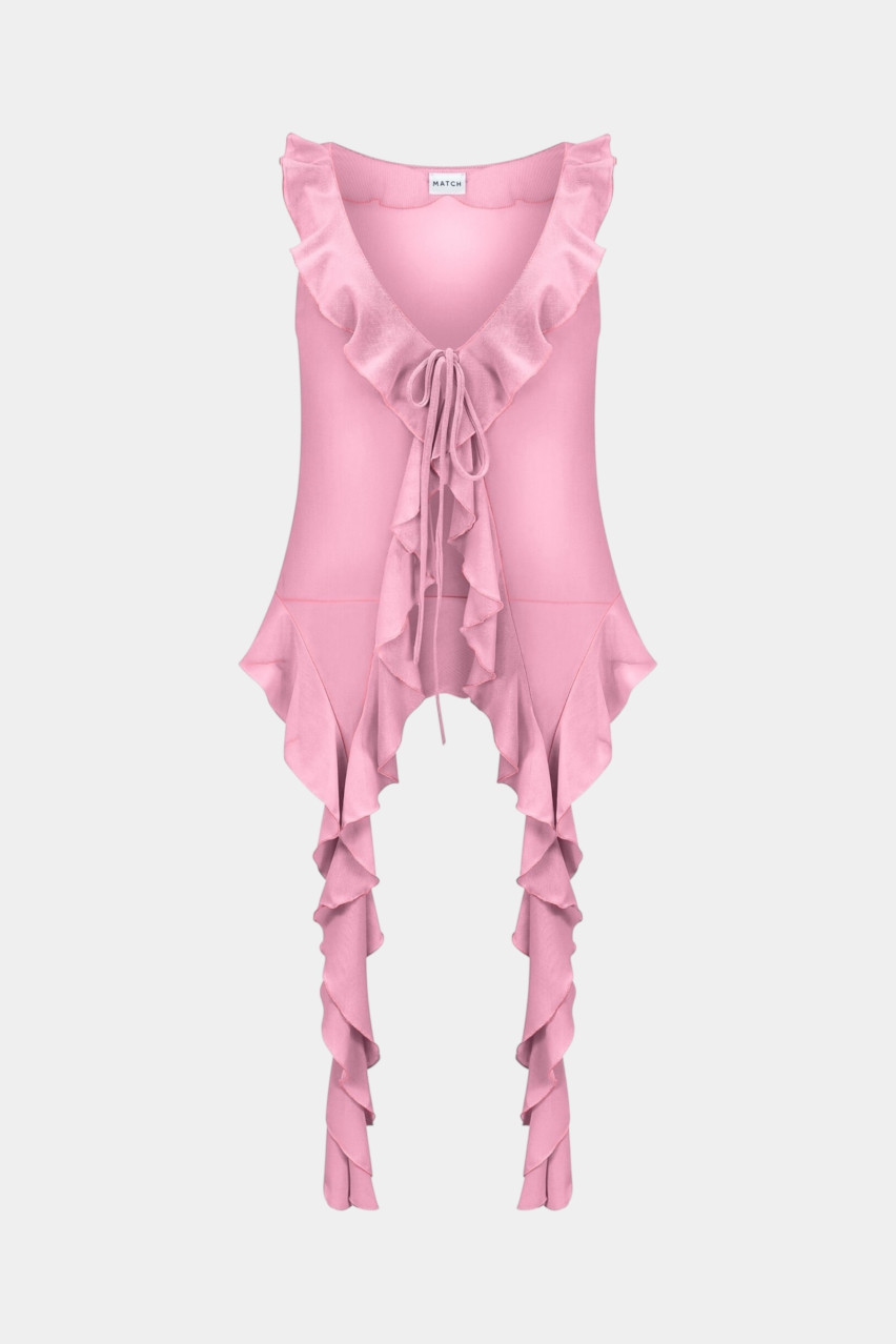 Розовый полупрозрачный топ Rose Cloud sp25-cloud-top-pink MATCH DENIM