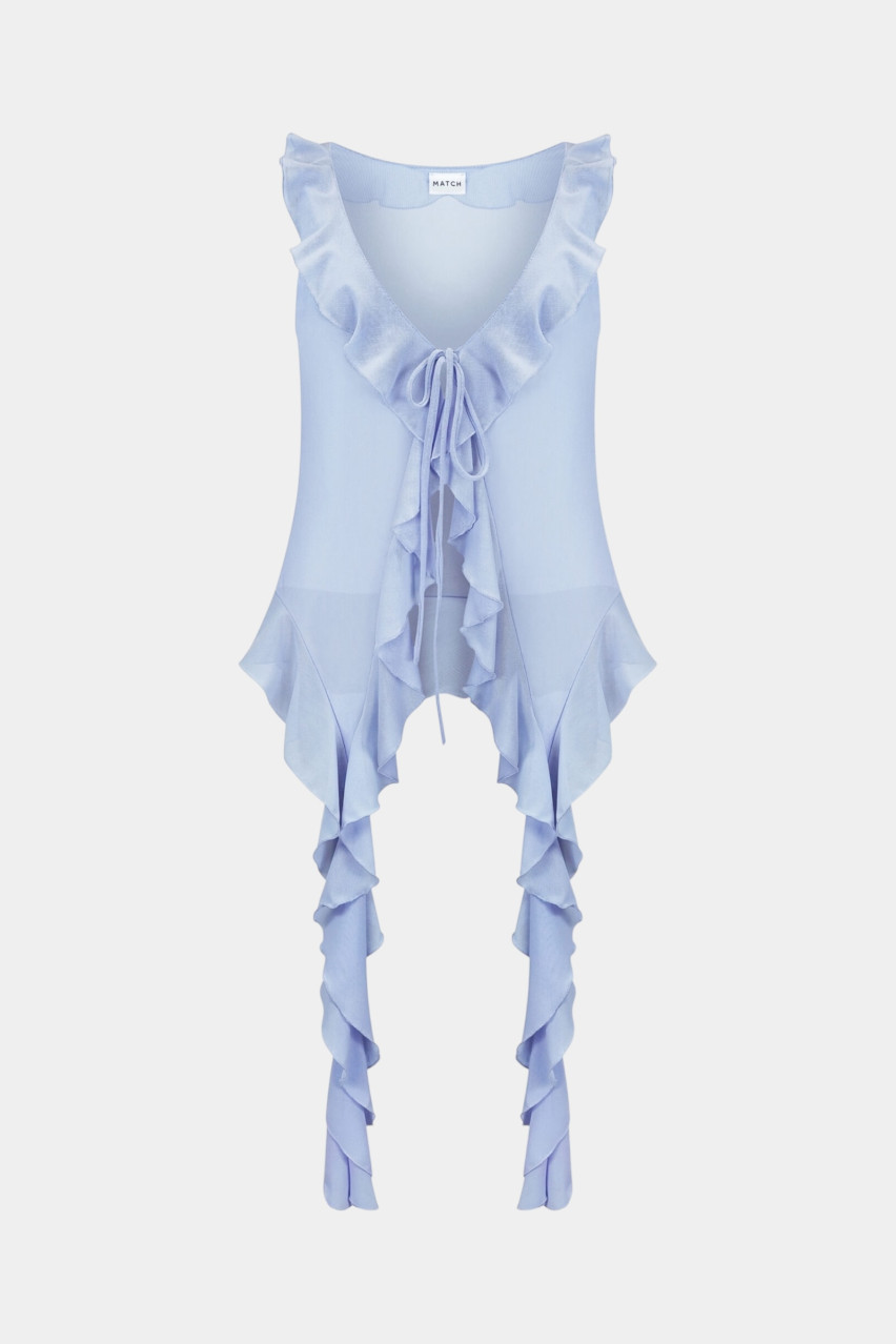 Голубой полупрозрачный топ Blue Cloud sp25-cloud-top-blue MATCH DENIM