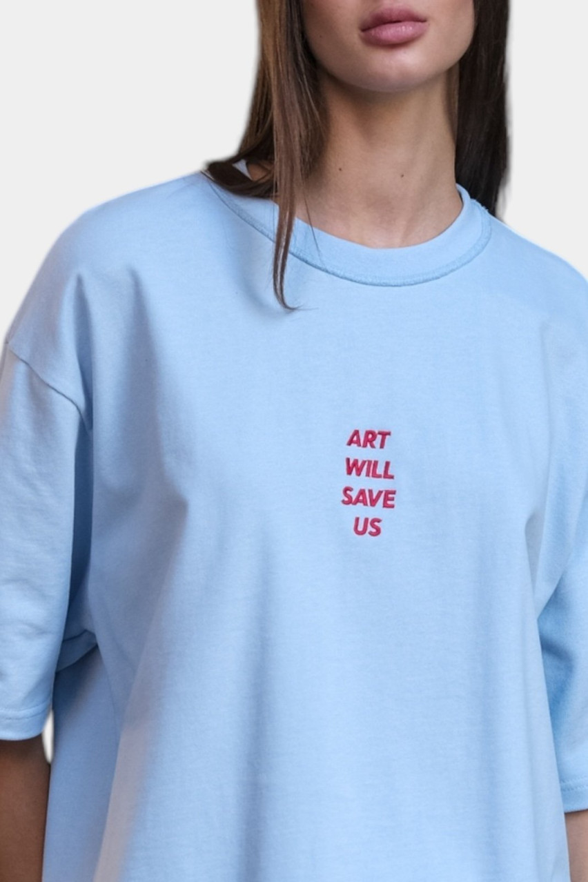 Блакитна футболка Art Will Save Us Meri Struss