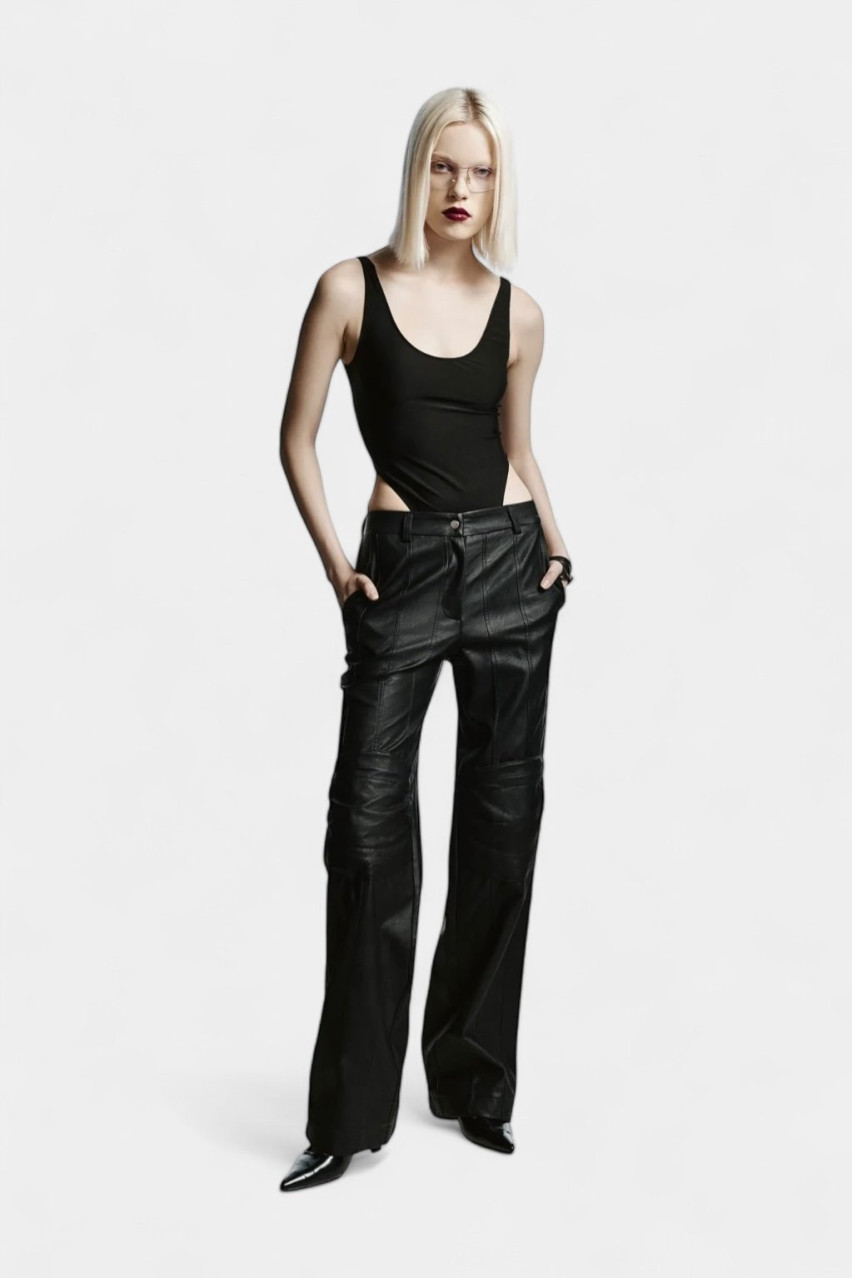 Черные брюки из экокожи MERI STRUSS