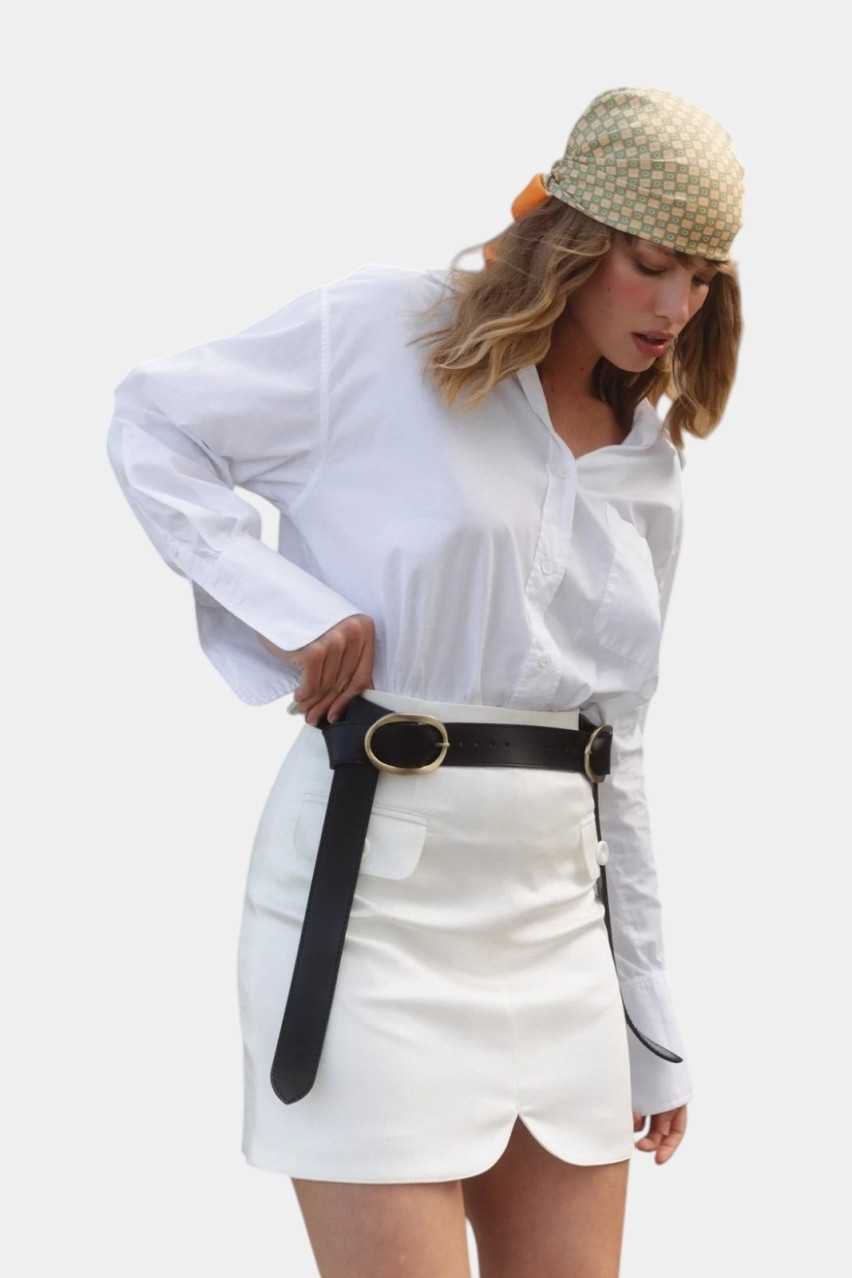 Чорний ремінь Row ND/SS24-5 NEDBAS (золота фурнітура)