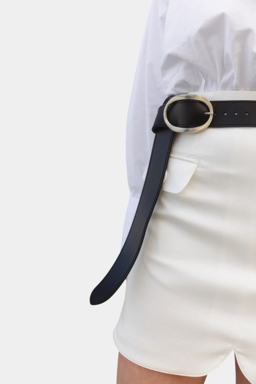 Чорний ремінь Row ND/SS24-5 NEDBAS (золота фурнітура)