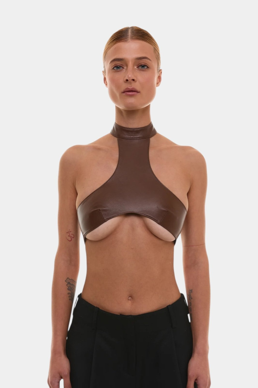 Коричневий топ Tavish ND/SS25-102 NEDBAS