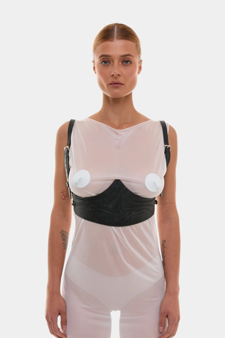 Чорний корсет без чашок Gala ND/SS23-5 NEDBAS