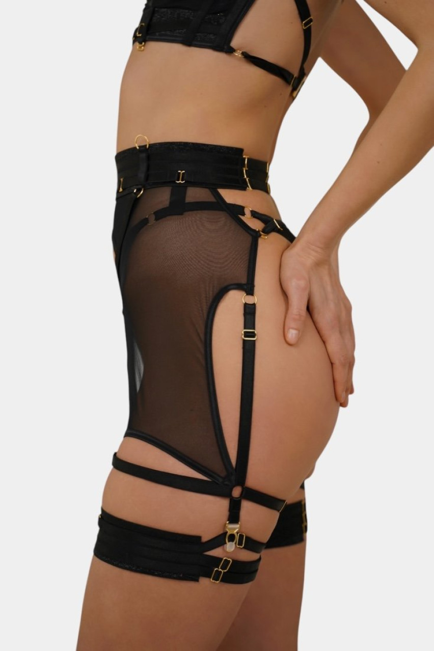 Чорні гартери Provocation Black Naked Extravaganza