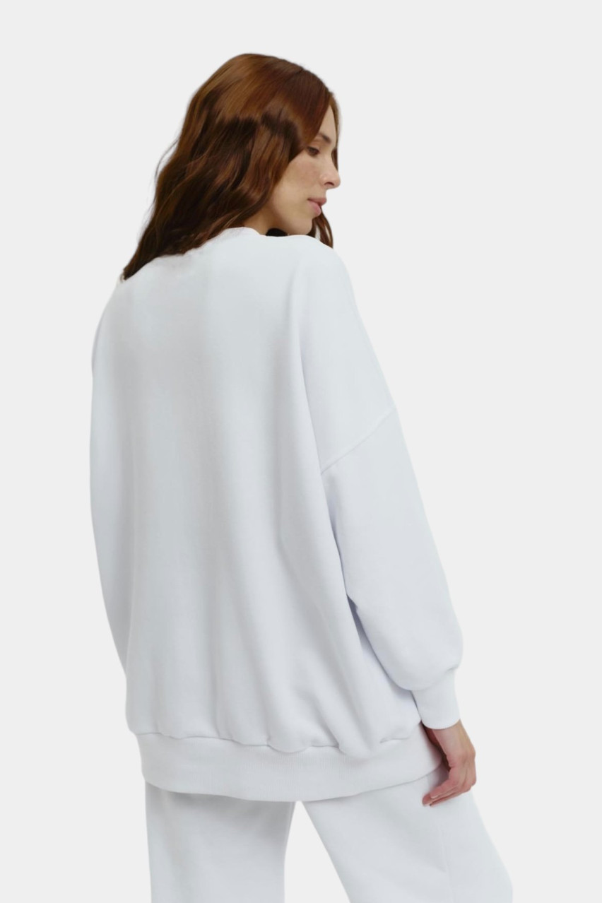 Белый свитшот Create Long NINETEEN