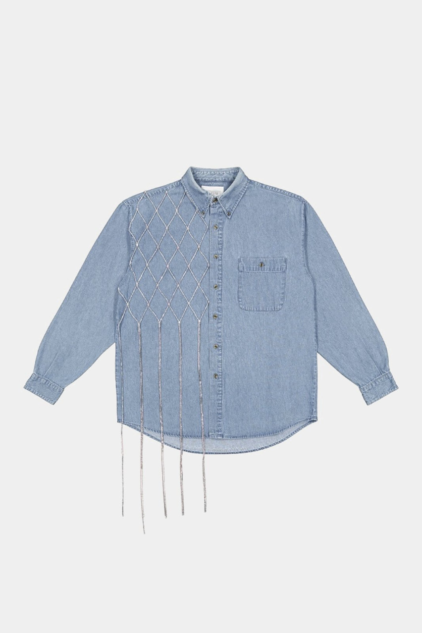 Голубая рубашка Redesigned Shirt 19 Omelia