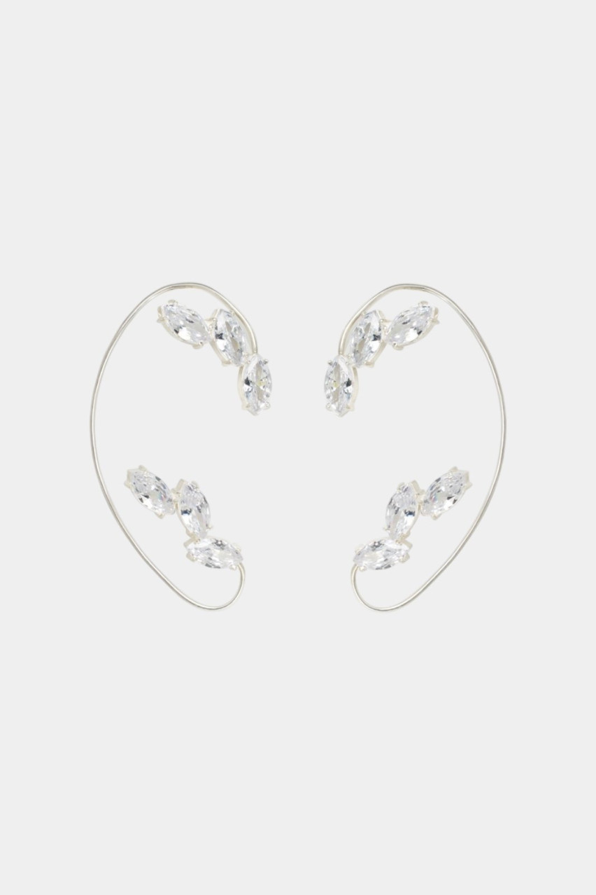 Серебряные кафы Cuff 01 с белыми фианитами -cuff-01-ts OMELIA