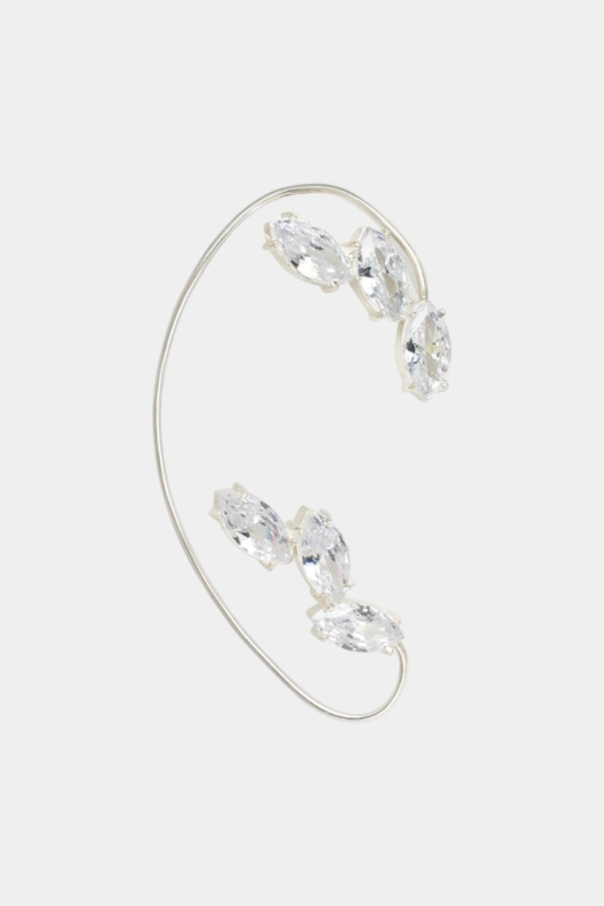 Серебряные кафы Cuff 01 с белыми фианитами -cuff-01-ts OMELIA