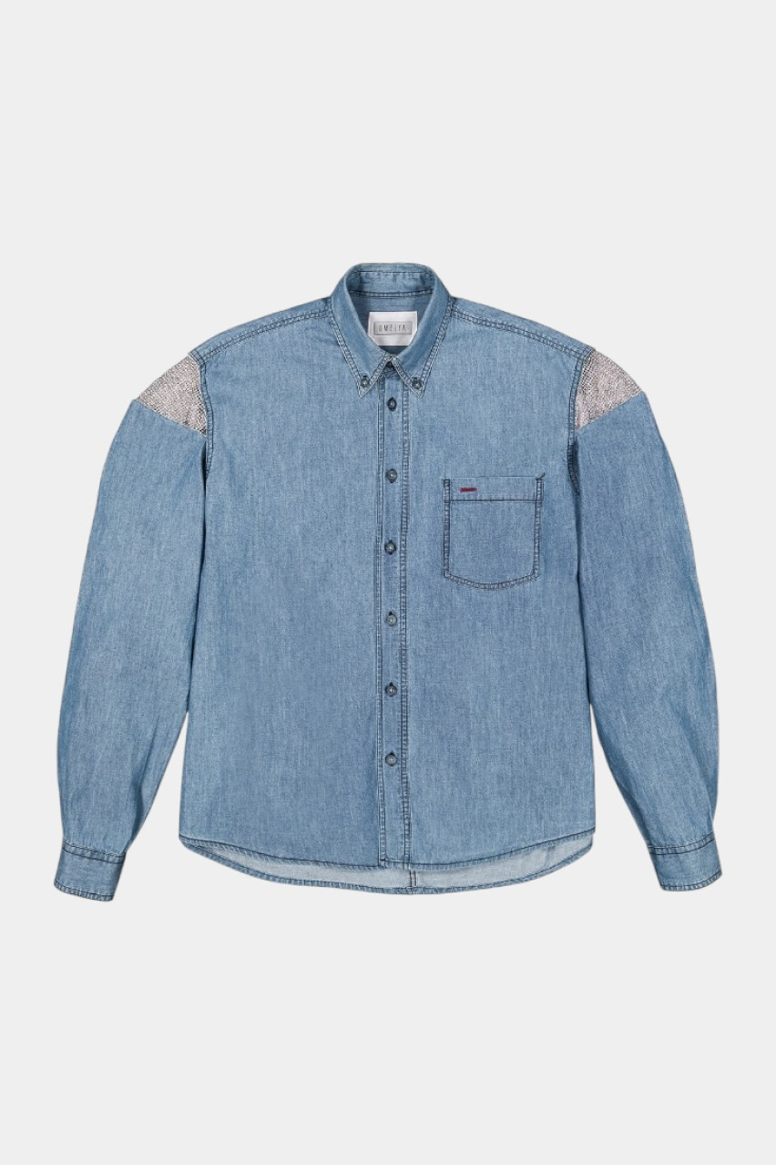 Голубая рубашка Redesigned Shirt 23 Oversize OMELIA