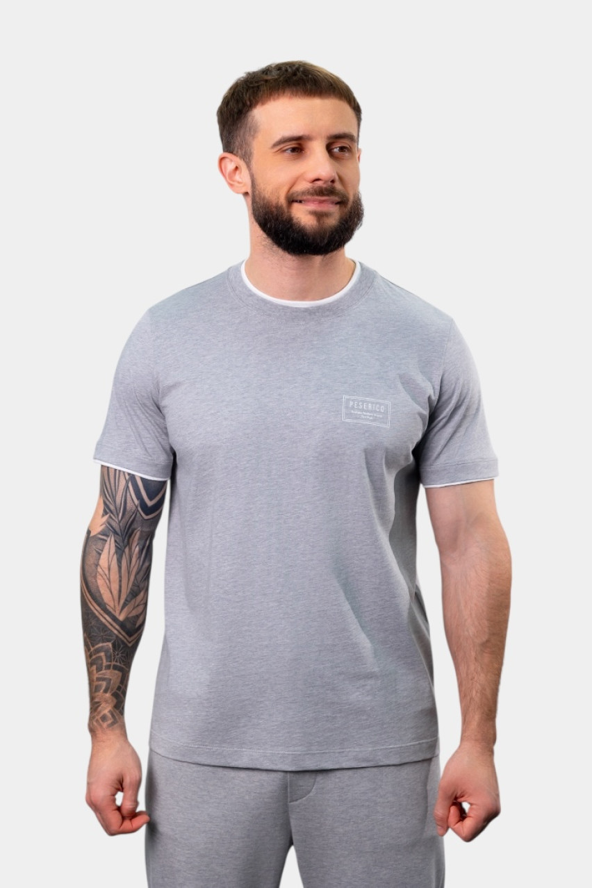 Сіра футболка з мʼякої бавовни R55044J0Q1-02358-970 Peserico