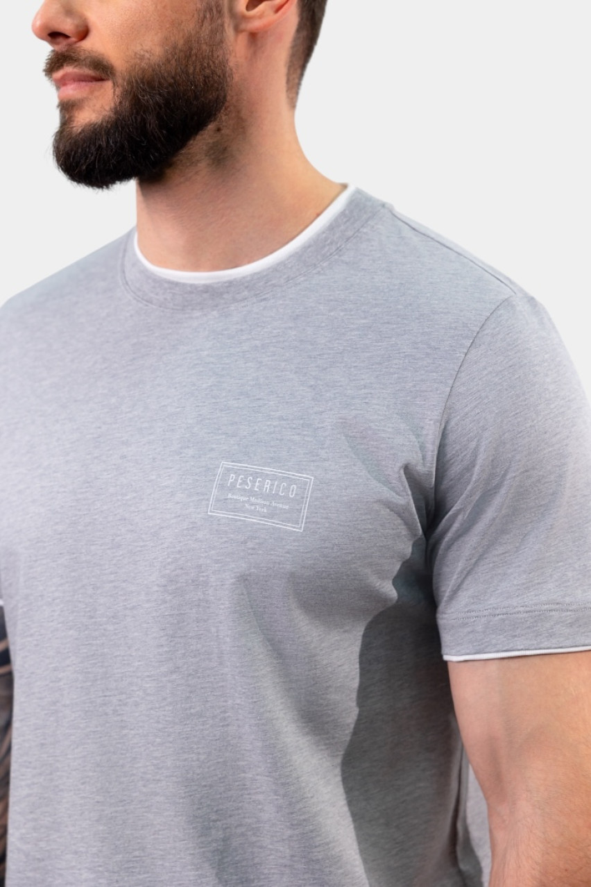 Сіра футболка з мʼякої бавовни R55044J0Q1-02358-970 Peserico