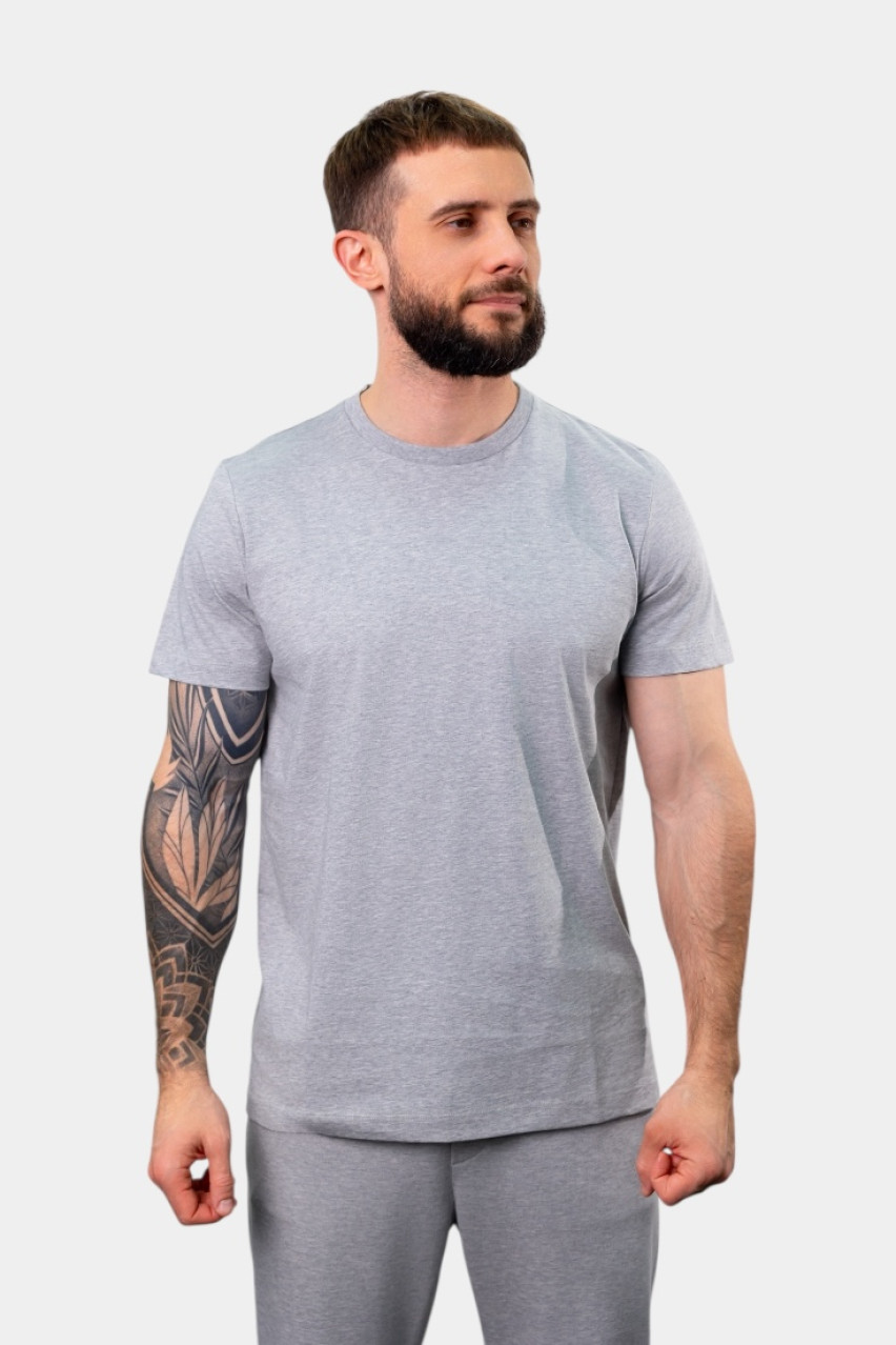 Сіра футболка з мʼякої бавовни R55000J0Q1-02358-970 Peserico