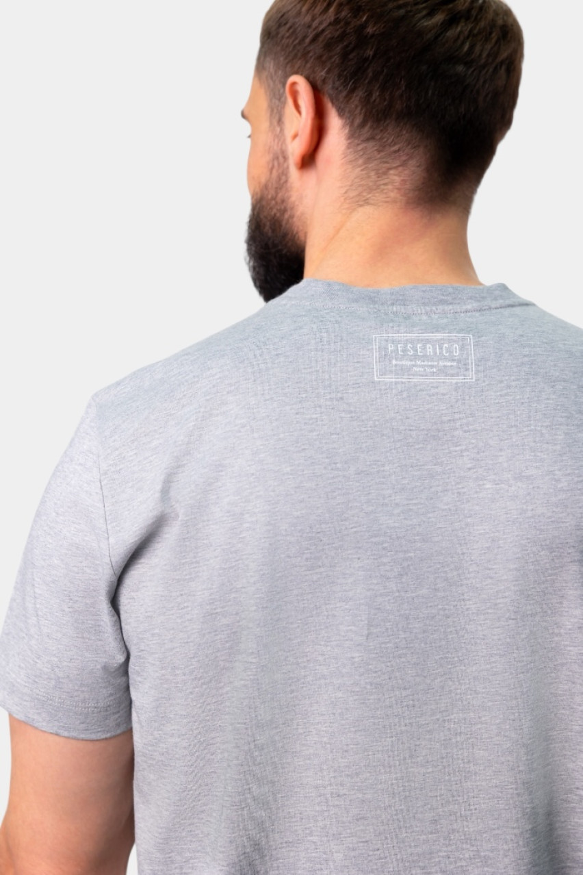 Сіра футболка з мʼякої бавовни R55000J0Q1-02358-970 Peserico