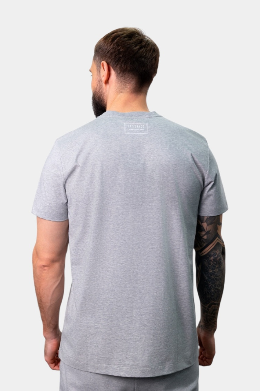 Сіра футболка з мʼякої бавовни R55000J0Q1-02358-970 Peserico