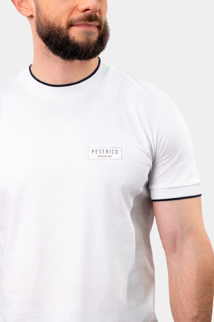 Біла бавовняна футболка R55021J0Q4-B2358-B00 Peserico