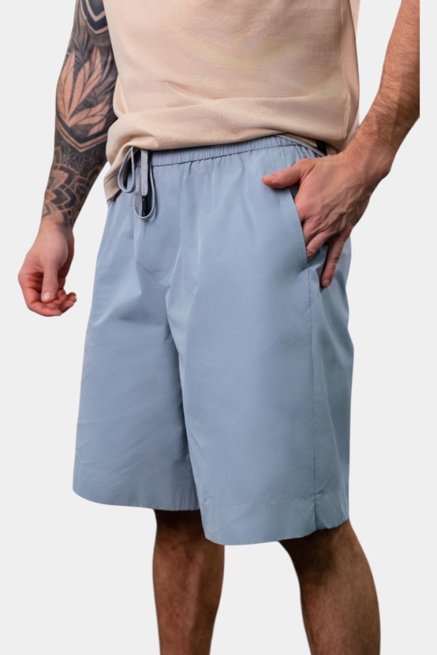 Голубые шорты-бермуды из технической ткани Solotex R54167N-00021-087 Peserico