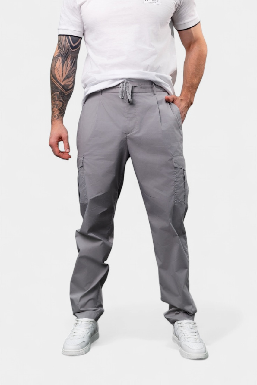 Сірі бавовняні брюки-карго R54575N-03654-075 Peserico