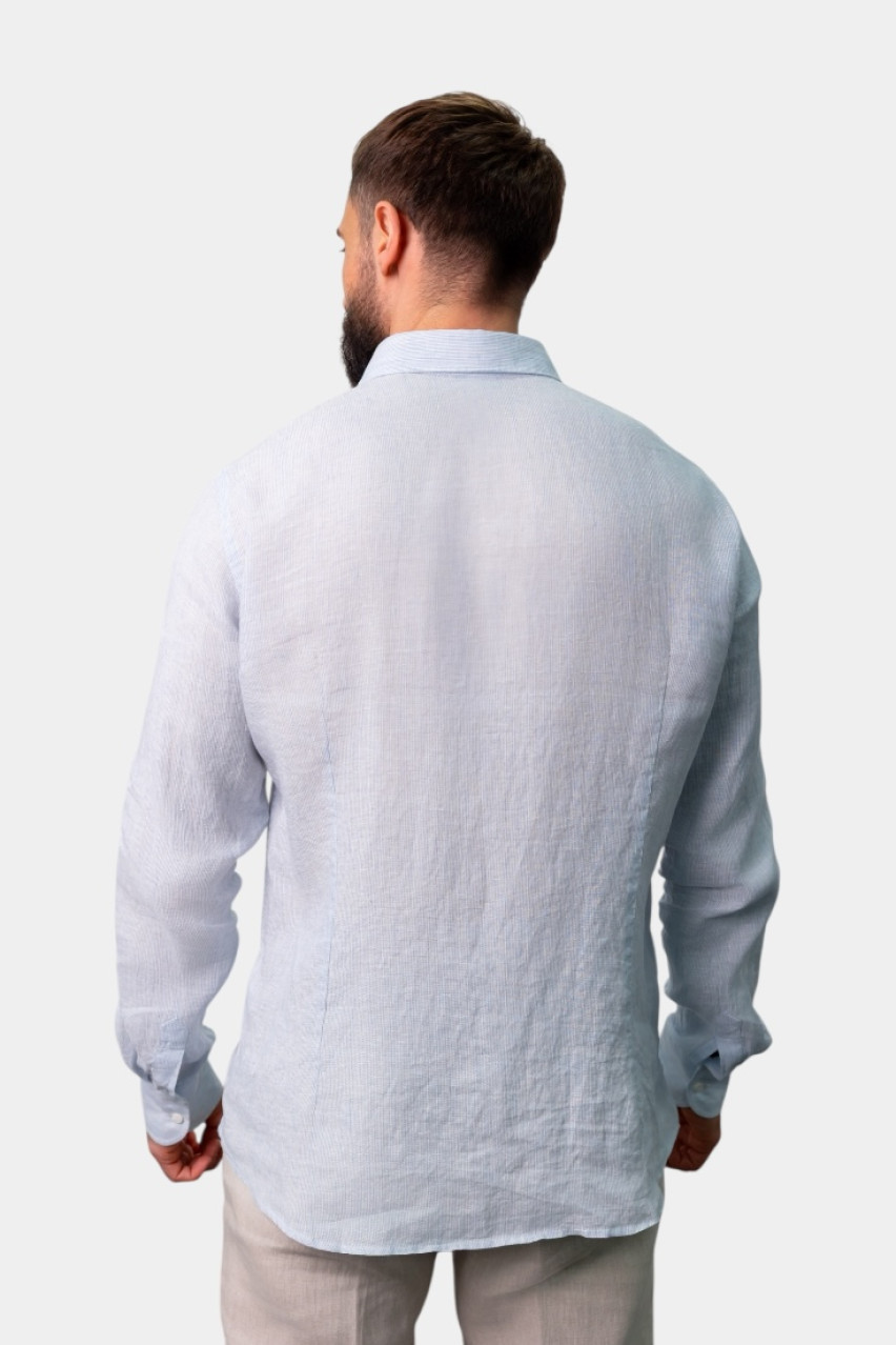 Голубая хлопковая рубашка R56042L1-01706-980 Peserico