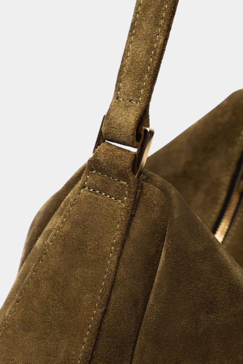 Оливкова замшева сумка Josefine BDB-02 Poelle