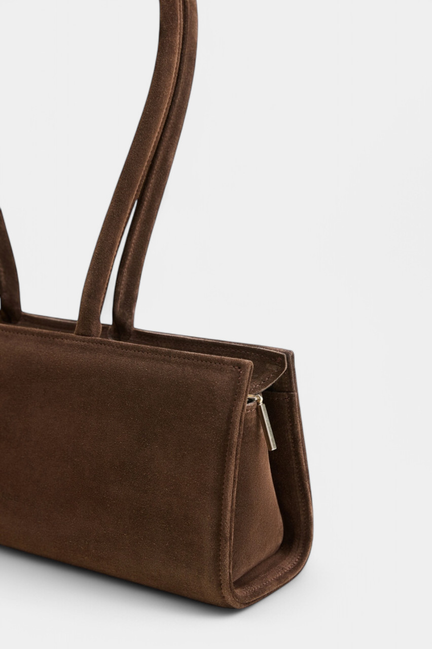 Коричнева сумка Cecilie BGB-05 Poelle (замша, золота фурнітура)