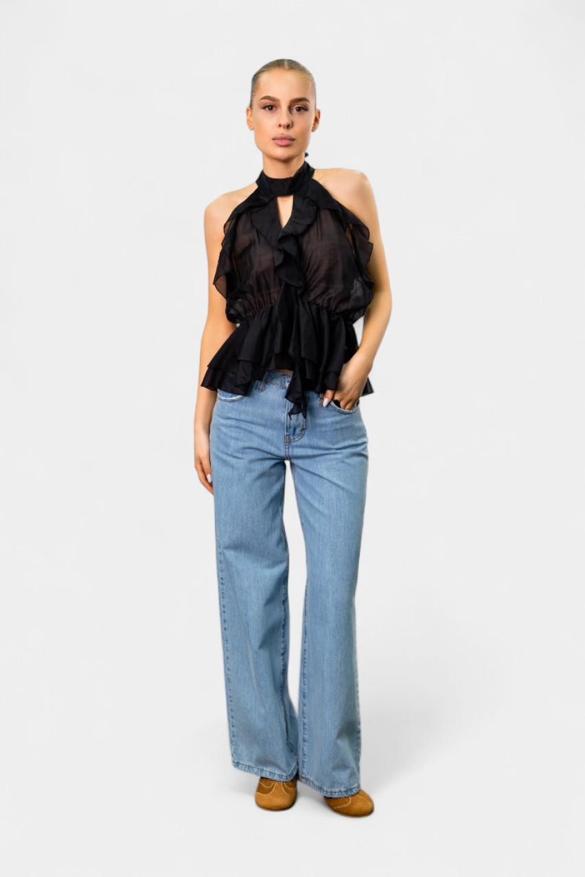 Черный топ в стиле бохо 17556 DOLCE VITA