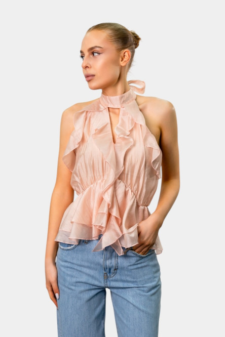 Пудровый топ в стиле бохо