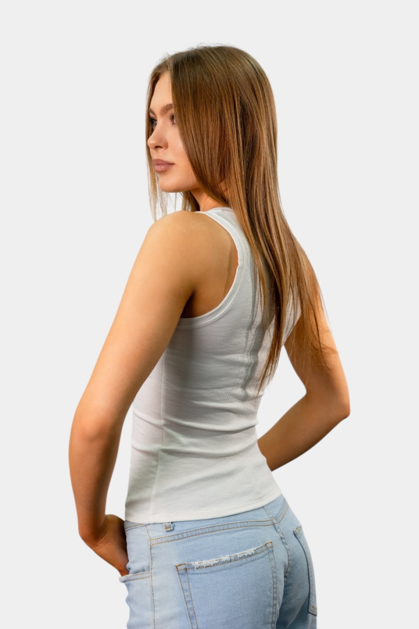 Біла майка з ґудзиками LC240454 LUMINA