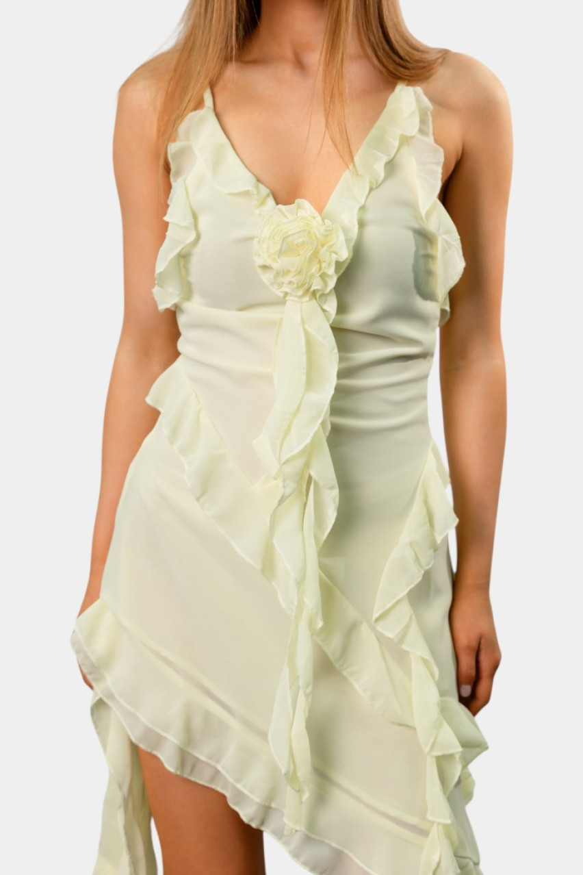 Желтое платье в стиле бохо R7969 MOCHY