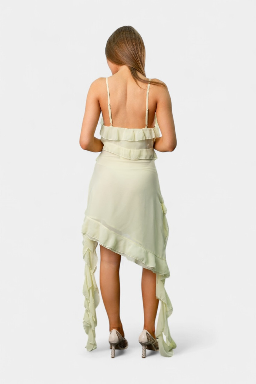 Желтое платье в стиле бохо R7969 MOCHY