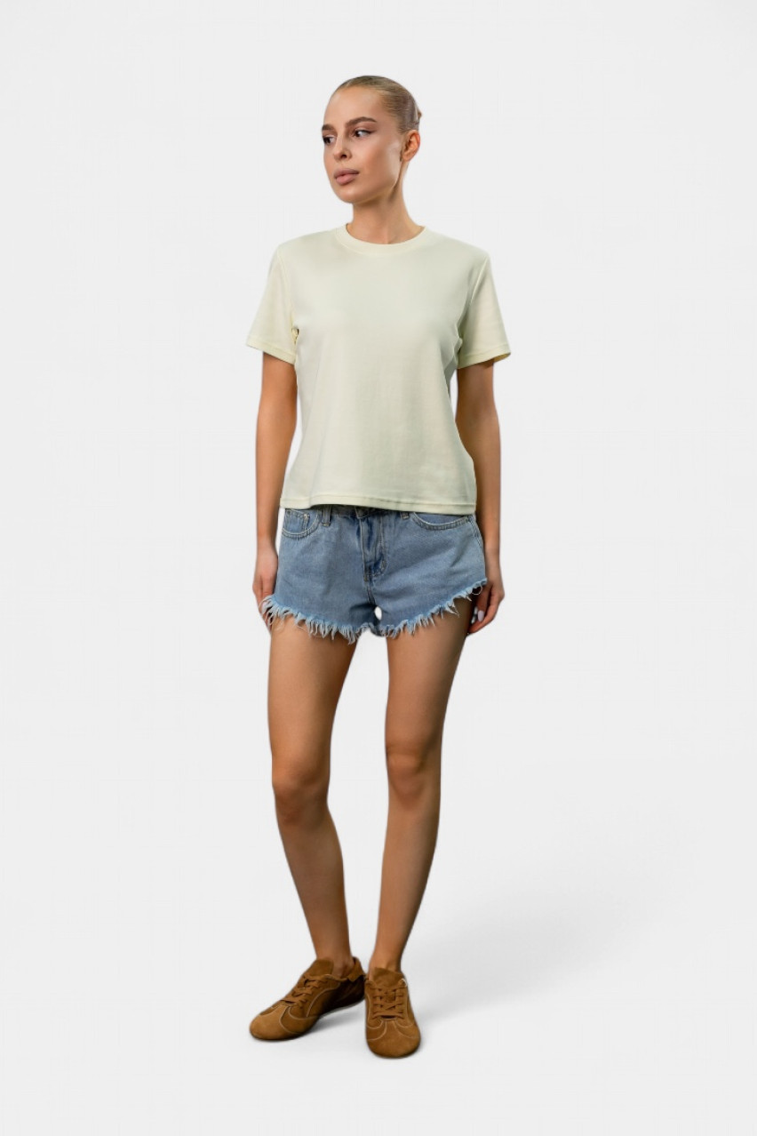 Блакитні шорти з необробленим низом 21045 C'est Monique