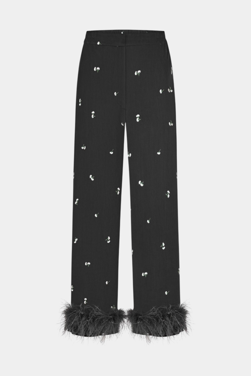 Черные брюки с перьями FW1572 SAYYA