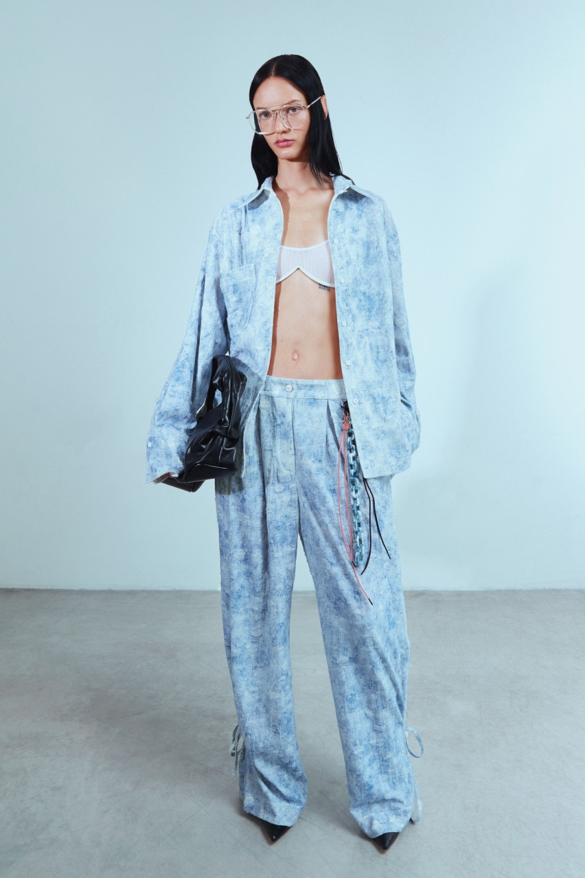 Блакитні мʼякі брюки SS1627 SAYYA