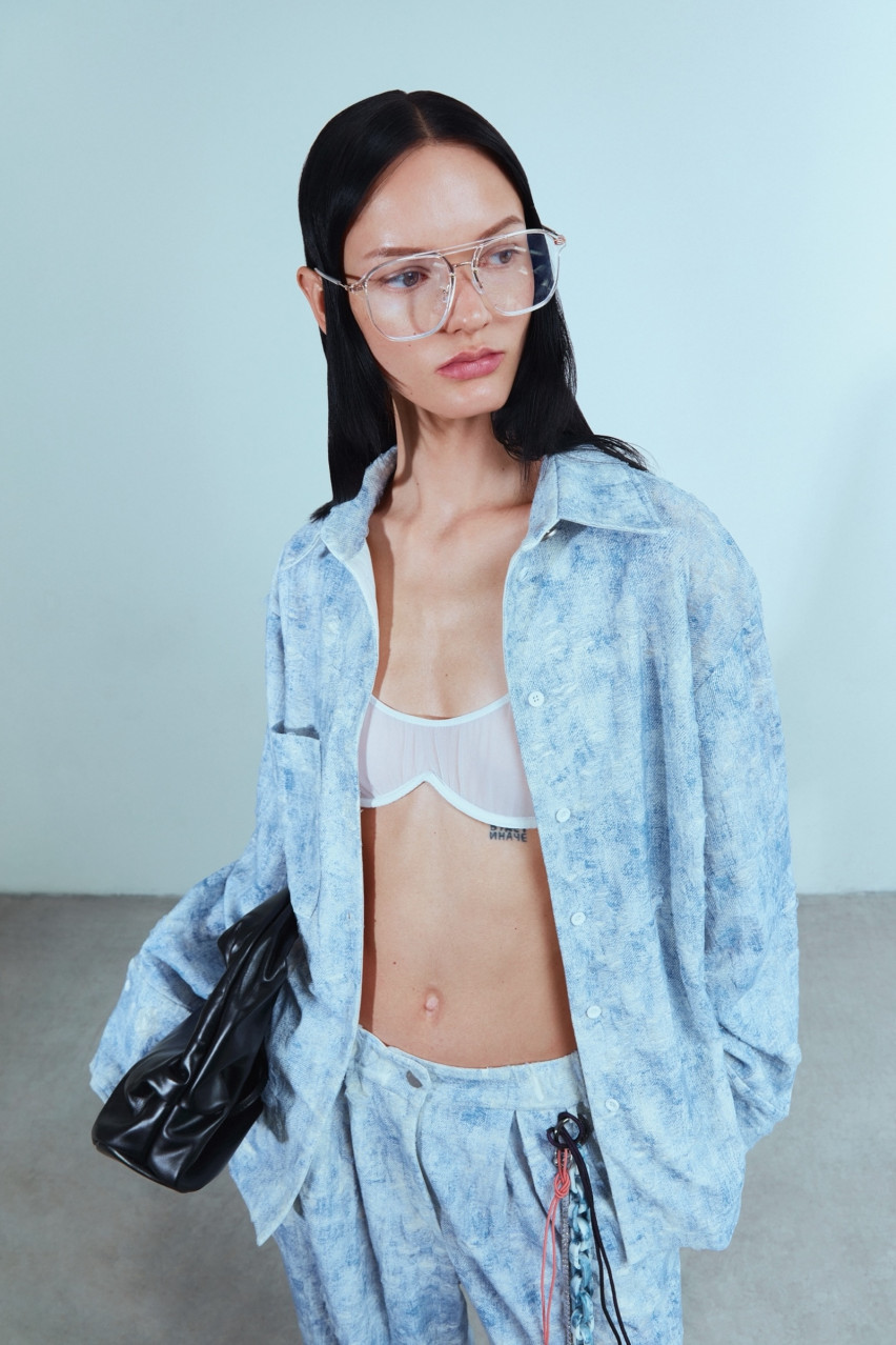 Блакитні мʼякі брюки SS1627 SAYYA