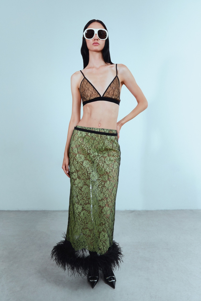 Чорний мереживний топ СО1558 SAYYA